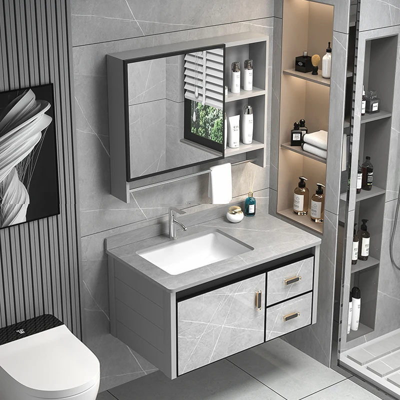 

Sets Shelf Locker Mirror Bathroom Cabinet Storage Accessories Drawer Bathroom Cabinet Glass Badezimmer Schrank Home Furniture DQ