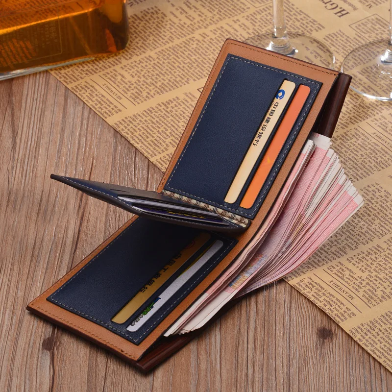 Luxury Designer Wallets Men Vintage Card Holder Large Capacity Cardholder  Short Purse Top Quality Cash Bag Slim Wallet