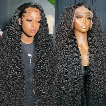 250 Density Curly Human Hair Wigs For Women 13x6 Hd Lace Frontal Wig Brazilian 13x4 Deep Wave Lace Front Wig 360 PrePlucked Lace 1