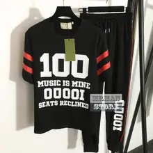 

luxury design clothes 2 two piece set outfits for women sport pants and top tshirt t shirt letter logo jacquard branded sets