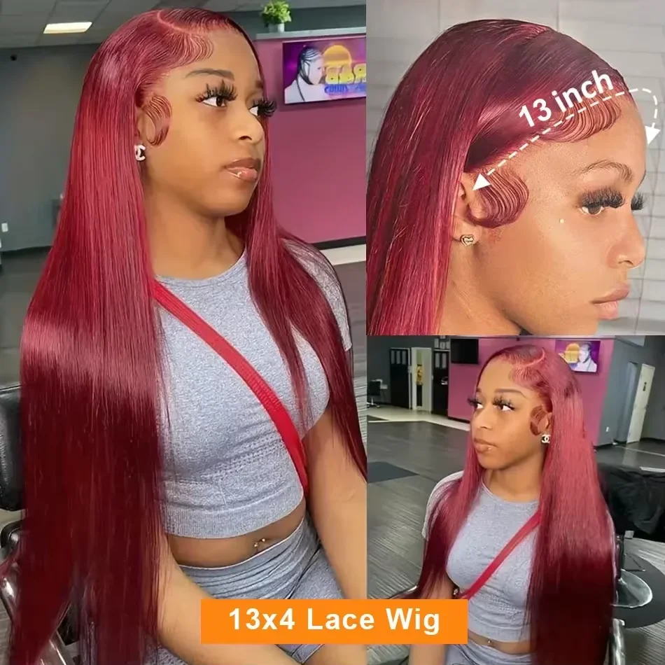 220 Density Burgundy 99j Hd Lace Frontal Wig 13x6 Straight Human Hair Wigs Highlight Wig Colored 13x4 Human Hair Wig Front Lace