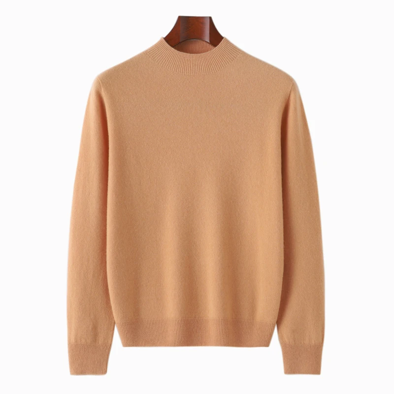 new arrival autumn winter cashmere sweater women high collar thickened pullover loose sweater knitted wool shirt female jumper Men's Half High Collar Wool Cashmere Sweater 2023 Autumn and Winter Large Size Loose Knitted Sweater Keep Warm Top Men Jumper