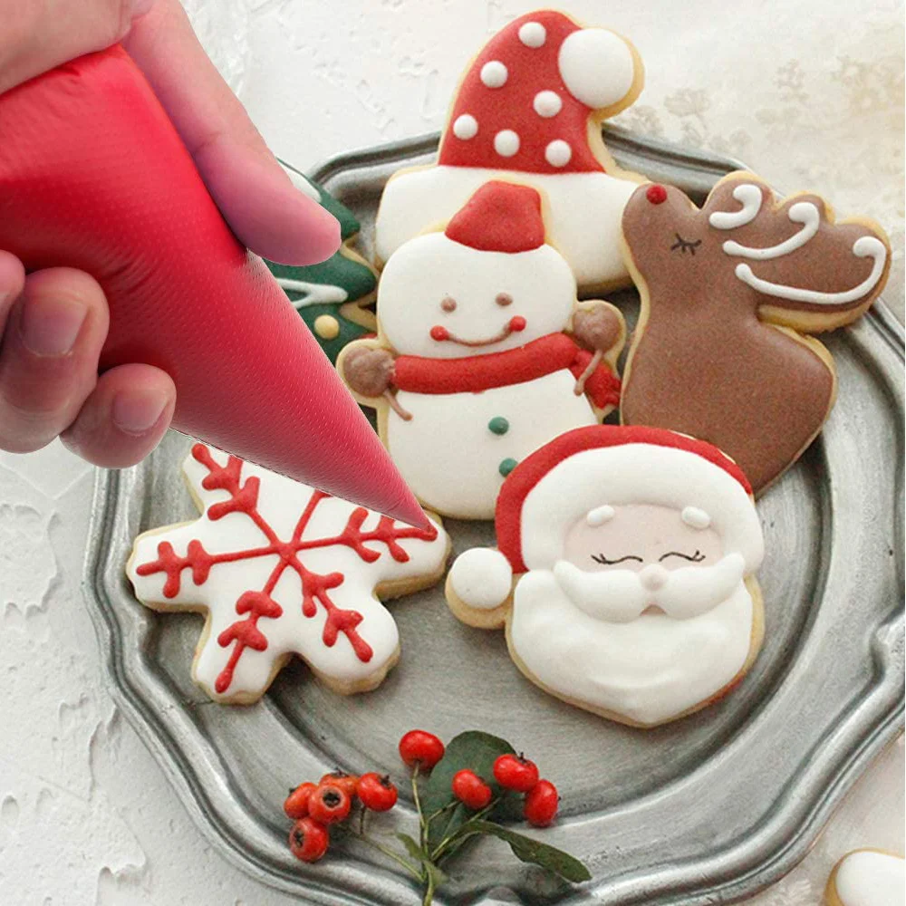 53Pcs Halloween Christmas Cookie Decorating Supplies Set Disposable Piping  Bags Cookie Scriber Pastry Clips Royal Icing Tools