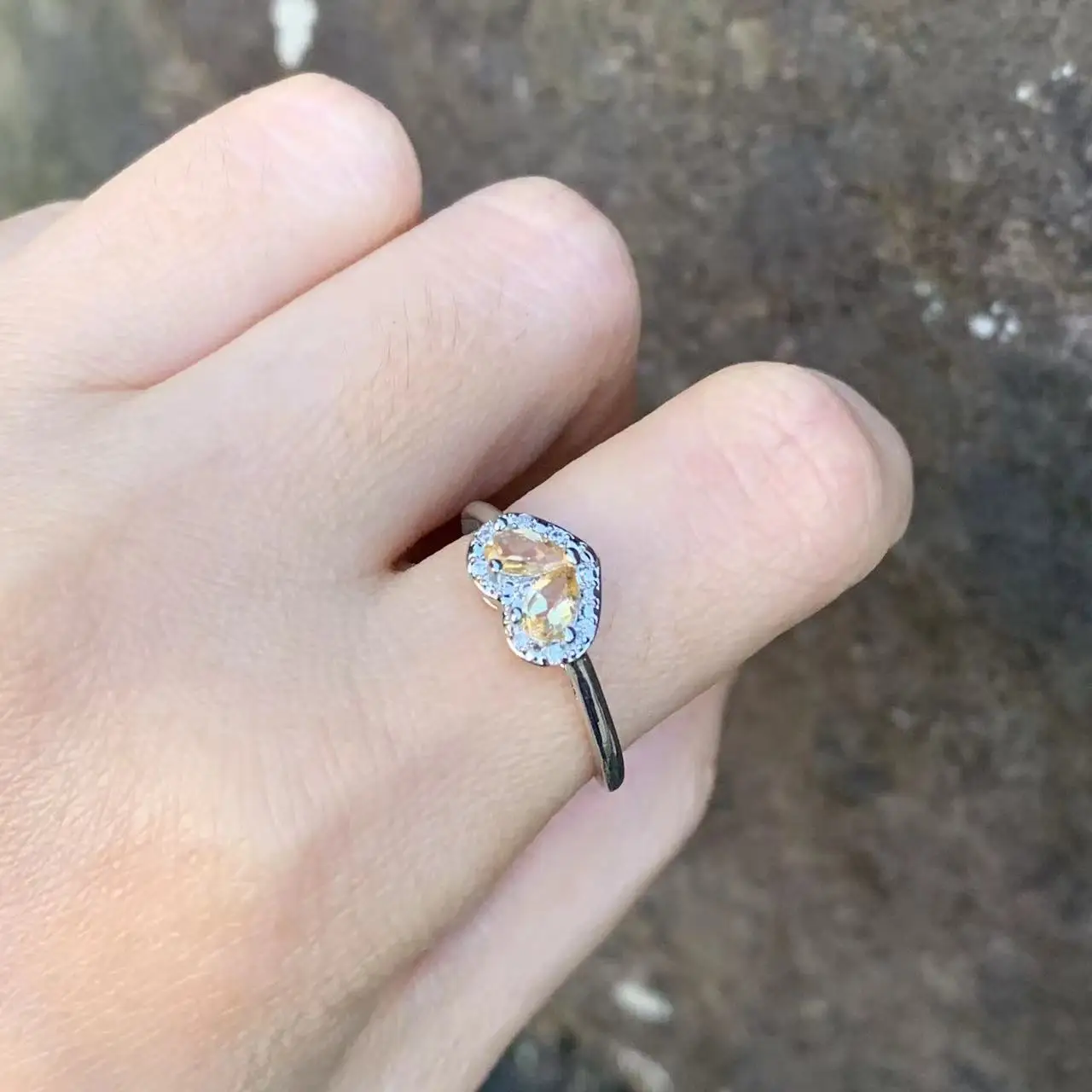 3MM Natural Citrine Ring Adjustable Female Ring Jewelry for Women Gift Wholesale High Quality Vintage Fine