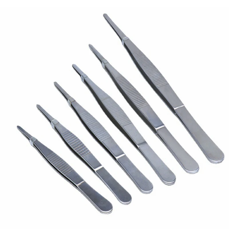 

Stainless Steel 430 Anti-iodine Medical Tweezers Long Straight Forceps 12.5cm-30cm Straight Head Elbow Thicken Industrial Tool