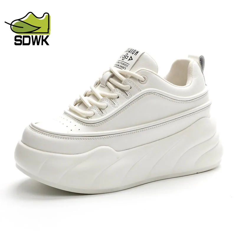 

SDWK 2023 Spring and Autumn New Thick-soled for Women Fashion Casual Student Shoes Platform Sports Ventilate Cross Lace-up Shoes