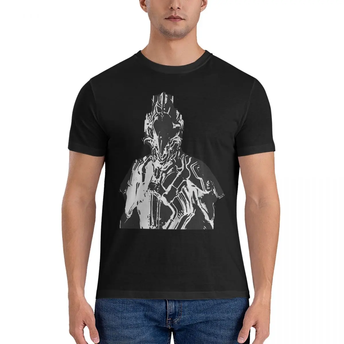 

Винтажные силуэты Warframe фанатские футболки для мужчин круглый вырез 100% хлопок футболка черный миф Wukong короткий рукав Футболка подарок