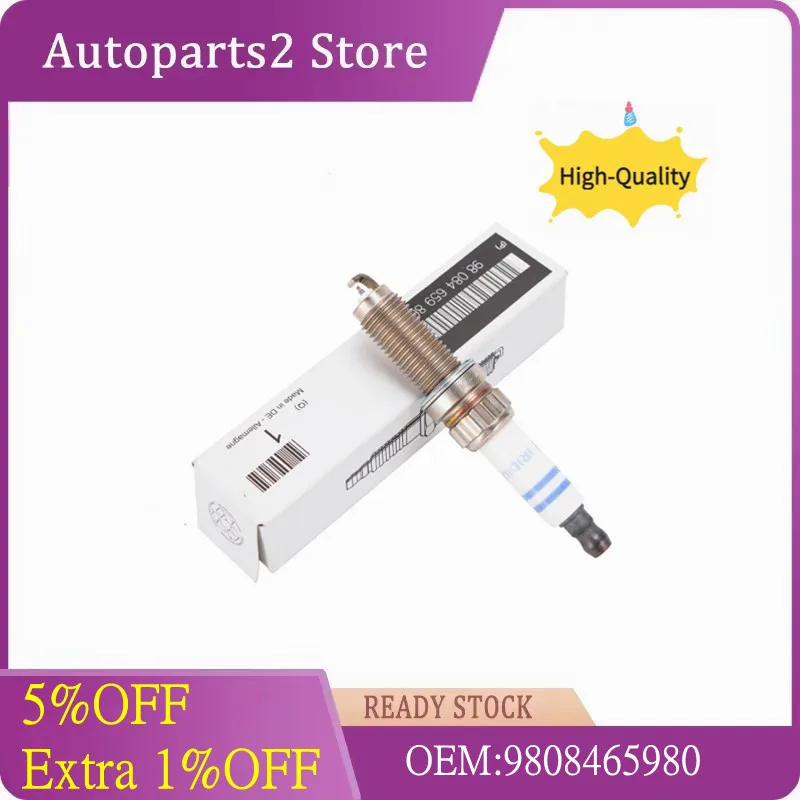 Original spark plug 9808465980 for Peugeot 3008 508 408 5008 Citroen C2 C3 C4 C5 DS4 DS3 DS5