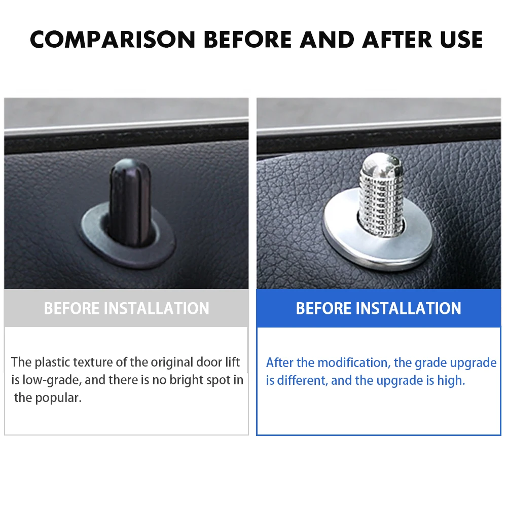 Aluminum Alloy Car Door Bolt Lock Pin Doors Bolt For Mercedes Benz C W205 GLC GLE E W213 CLA GLA A Class Modified Accessories Car Door Lock Pins Car Interior Accessories Car Exterior Accessories