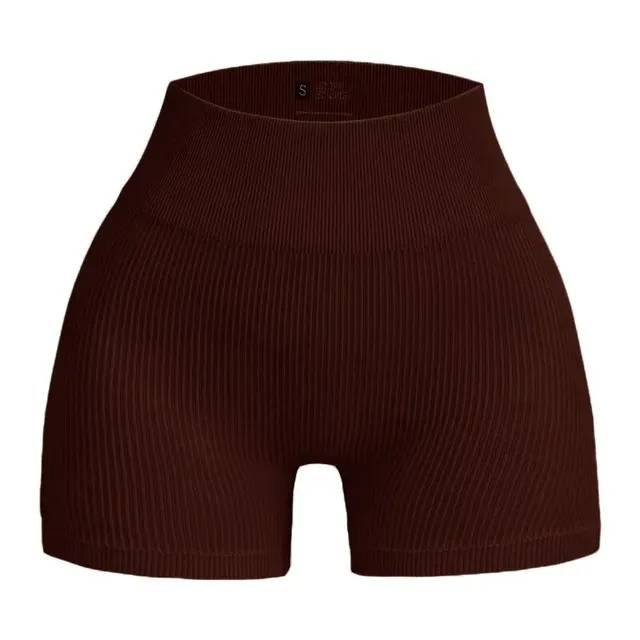 Seamless Threaded High Waisted Hip Lifting Fitness Yoga Shorts