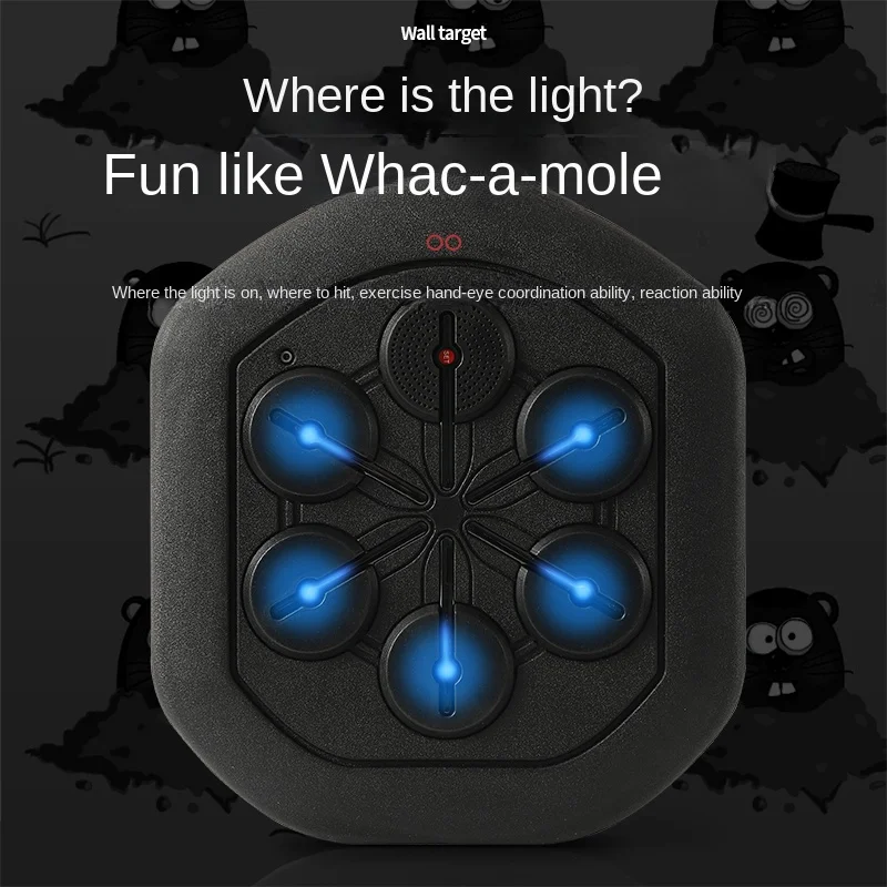 Music Boxing Toys Boxing Training Pad Music Boxing Machine Smart Fun Wall Boxing Training Pad Rechargeable Bluetooth Electronic Wall Target Home Fitness Equipment