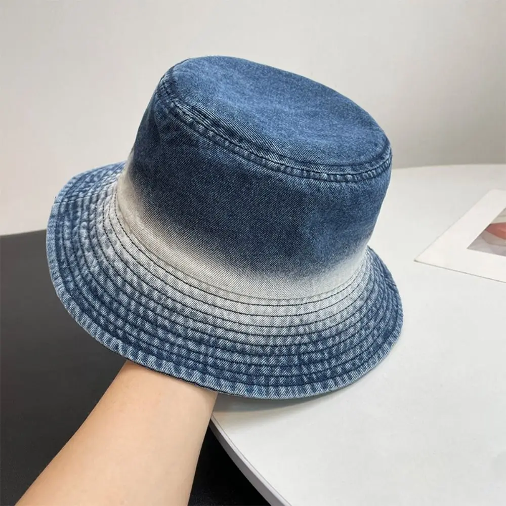 Solid Color Cotton Bucket Hats Unisex Summer Sunscreen Panama Hat High Quality Men Denim Beach Cap Outdoor Fisherman Hat