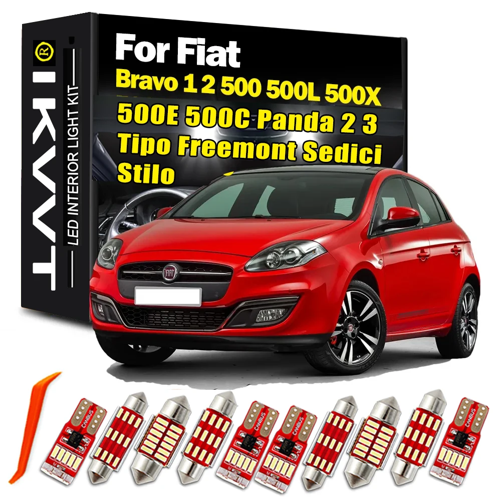 Ikvvt Luce Interna A Led Per Fiat Multipla Bravo 1 2 500 500L 500X 500E 500C Panda 2 3 Tipo Freemont Sedici Stilo Canbus Car Lam