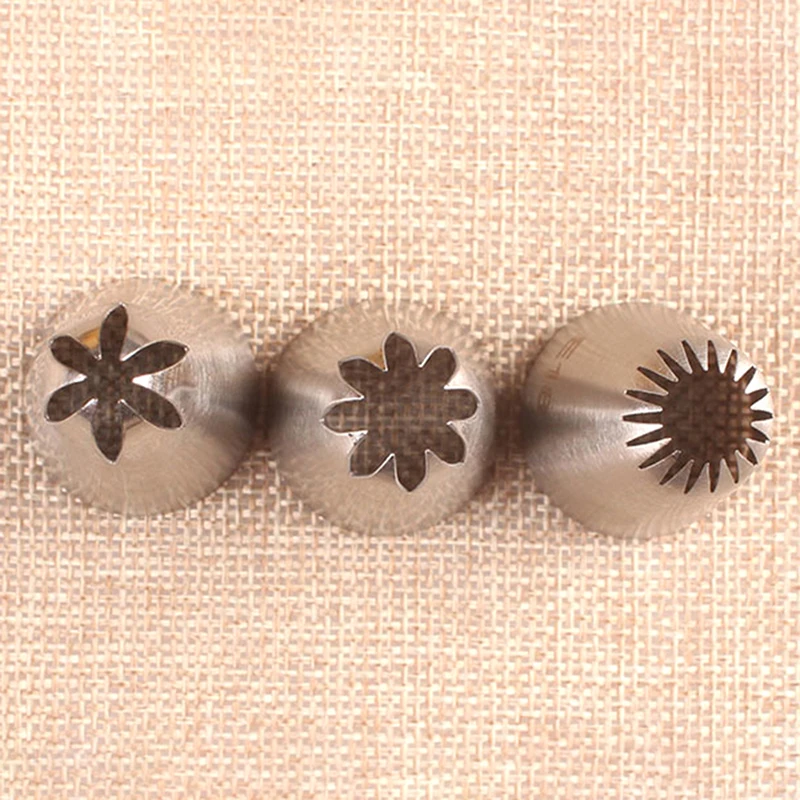 3PCs Cream Cake Icing Piping Cupcake Nozzles Pastry Tips Fondant Cake Decor