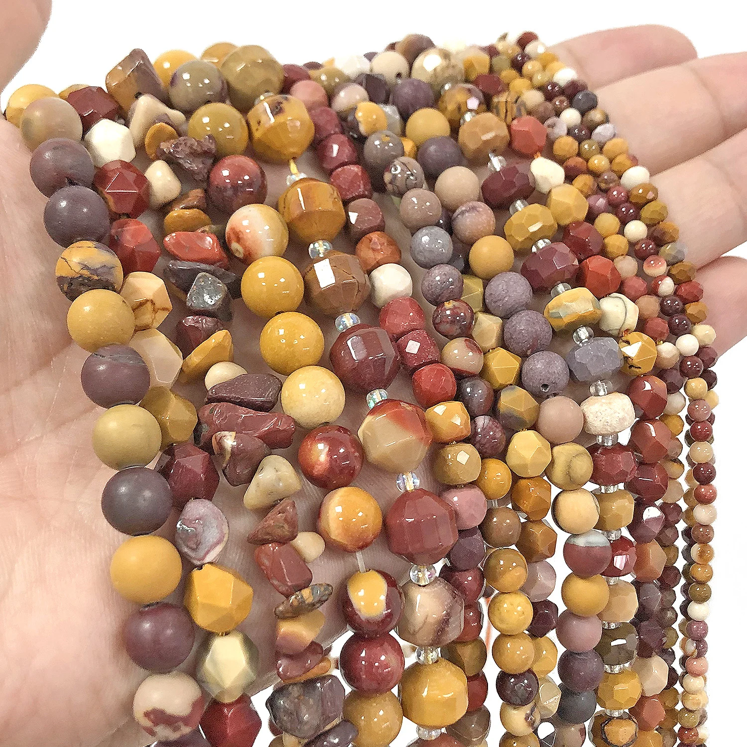 23 Types Mookaite Bead Natural Stone Yellow Round Cube