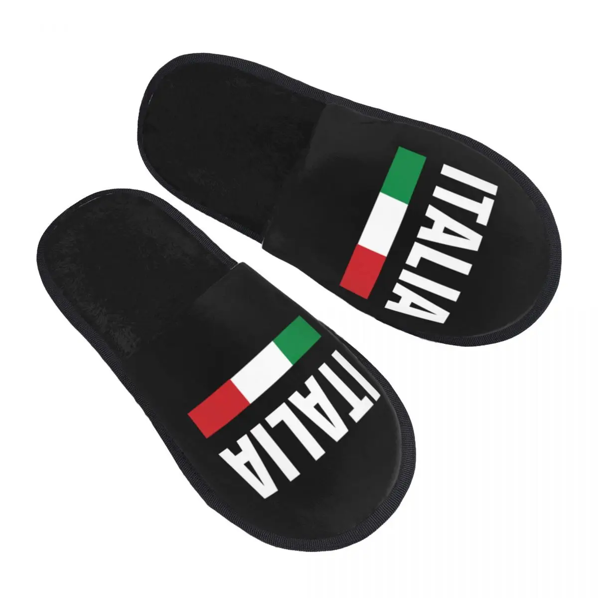 

Italia Italy Italian Flag Furry Slippers Anti-skid Cozy Memory Foam Slippers Indoor