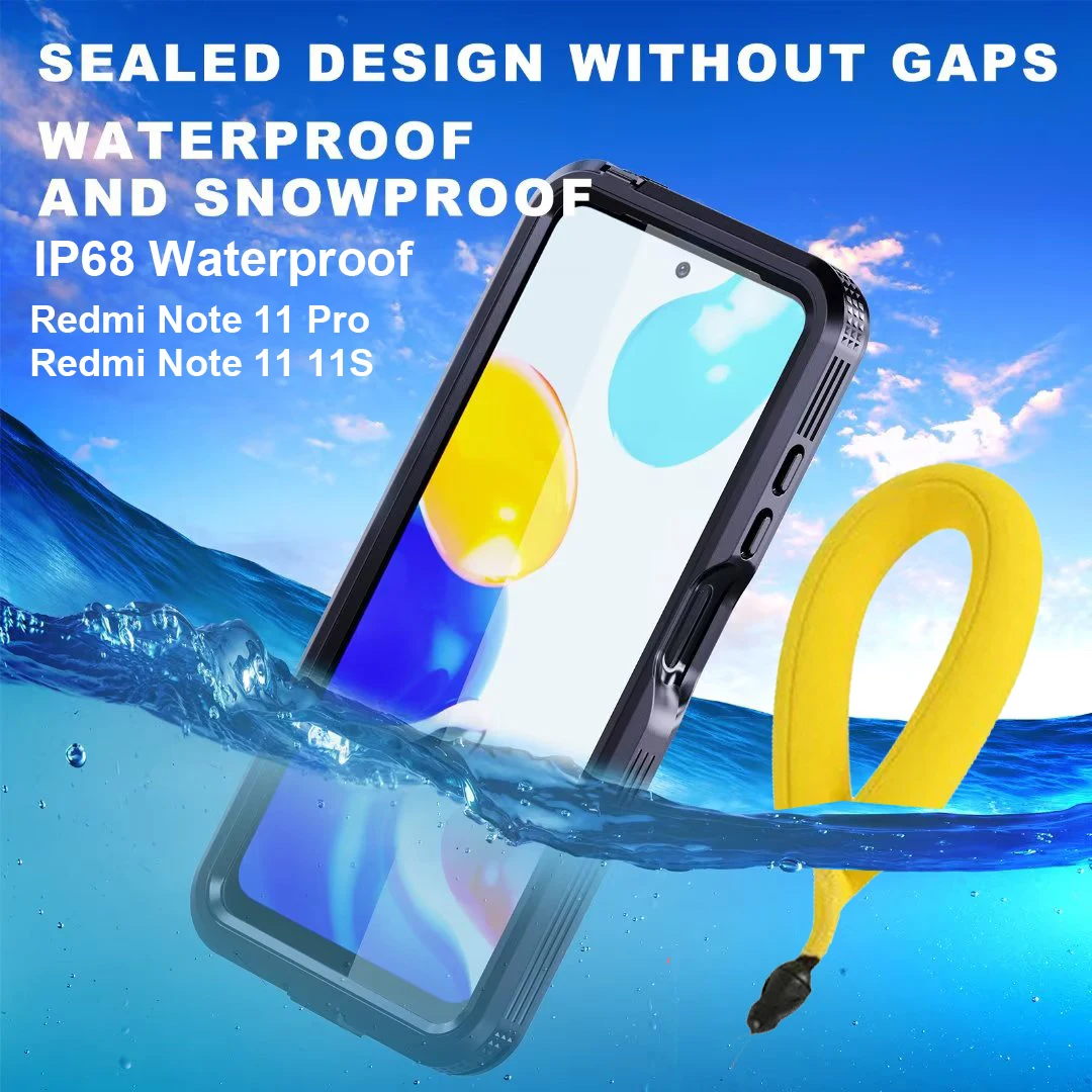 

Fran-CJ IP68 Водонепроницаемый чехол для Xiaomi Redmi Note 11 Pro 11S полностью противоударный бронированный наружный Чехол для плавания под водой