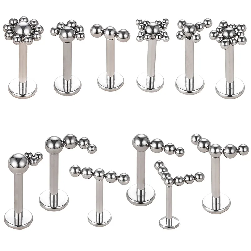 

ASTM F136 Titanium Labret Stud Spherical Cartilage Tragus Pircing Earrings Lip Ring Lip Stud Helix Piercing Jewelry Wholesale