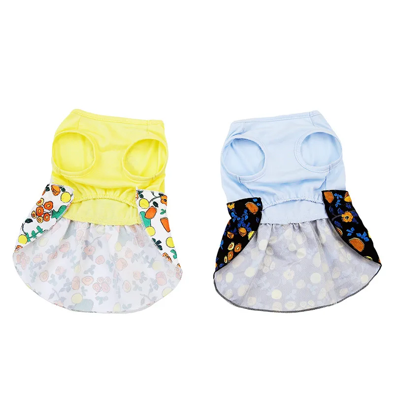 New pet skirt, digital print bow cat skirt, hot vase dog cat and dog sundress, suitable for summer wear, not stuffy, simp