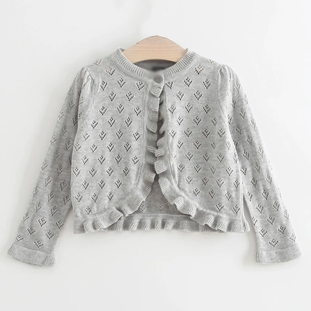 Gray Baby Girl Jackets Cotton Yellow Pink Cardigan Sweater For 1 & 2 Years Coat Spring Newborn Baby Clothes OGC215402