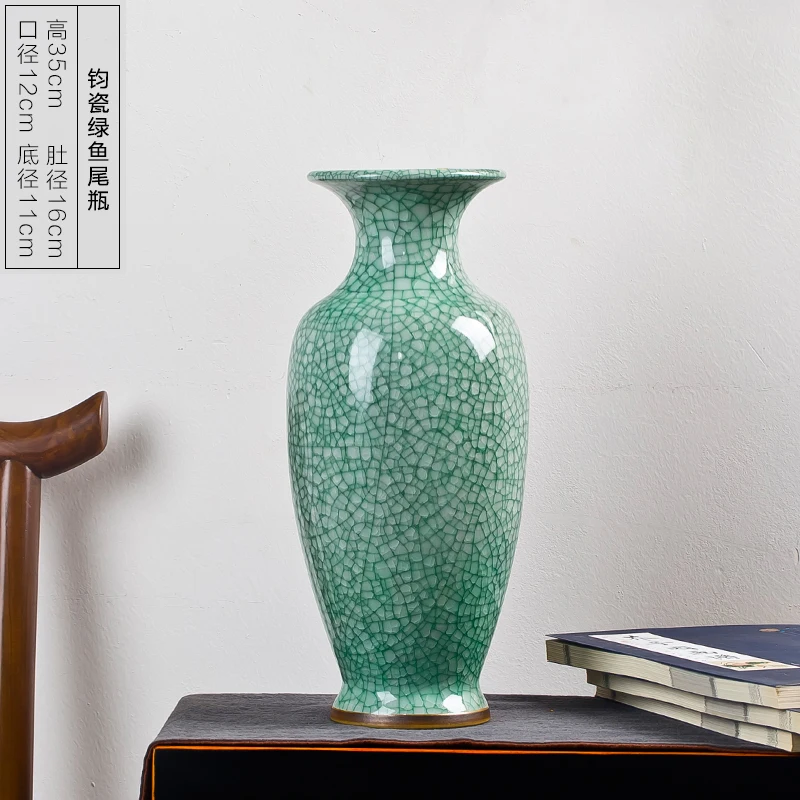 

Ceramic Vase Decoration Living Room Flower Arrangement Chinese Home Decoration Floor Large Antique Jun Porcelain Bottle