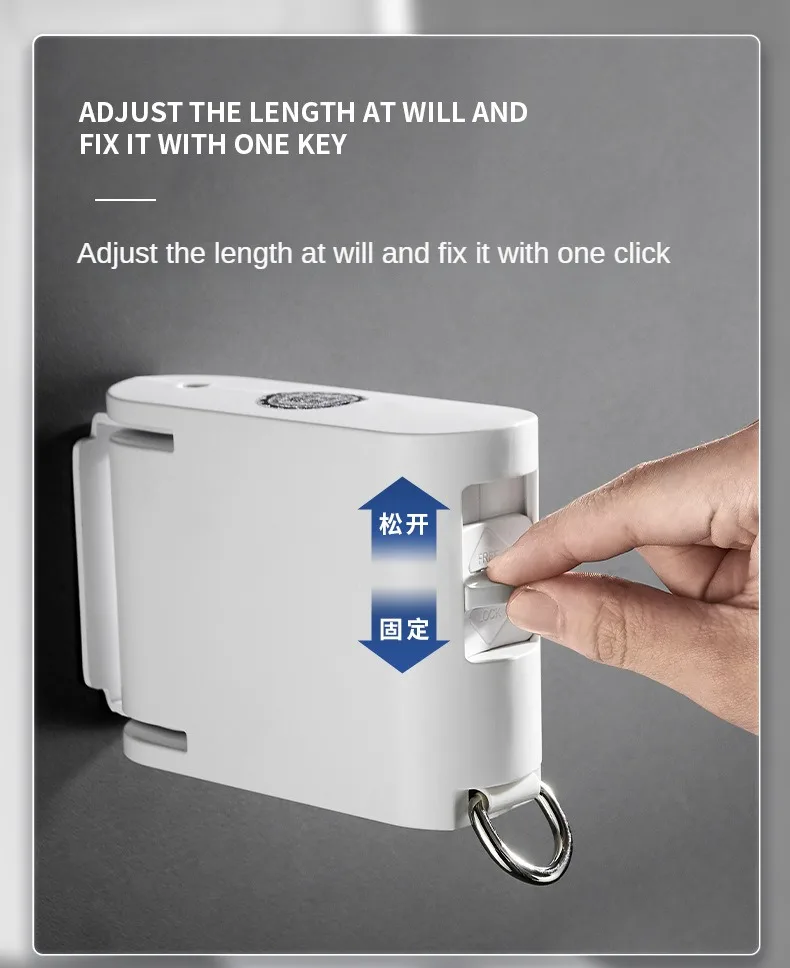 Retractable Hanging Drying Rack Invisible Clothesline Balcony Clothes Line Hole-Free Indoor Hotel Balcony Bathroom