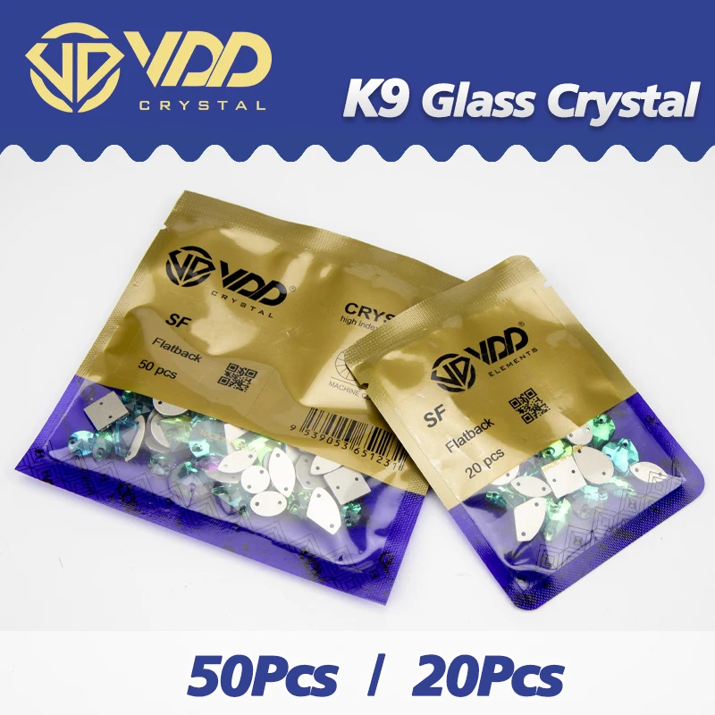 VDD 20/50pcs AAAAA K9 üvegek Összecsap méret Kivarr Be rhinestones Összevarrás Kristálytiszta flatback stones Ruha Ablakszövet kiegészítők esküvői ruhát