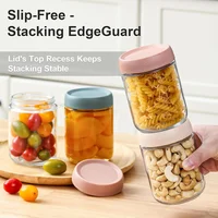 Glass Sealed Jar Kitchen Refrigerator Storage Jar Leak-Proof Food Storage Container Milk Fruit Coffee Fresh-keeping Jar with Lid 1