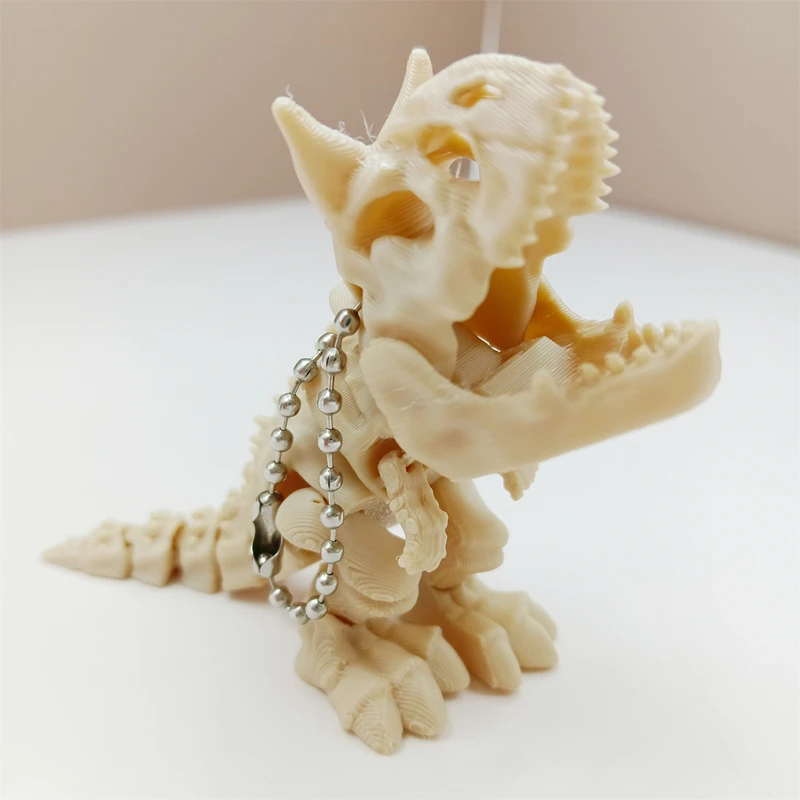 Rotatable T-Rex Skeleton Fidget Toy - 3D Printed Dinosaur Desk Decor & Novelty Gift