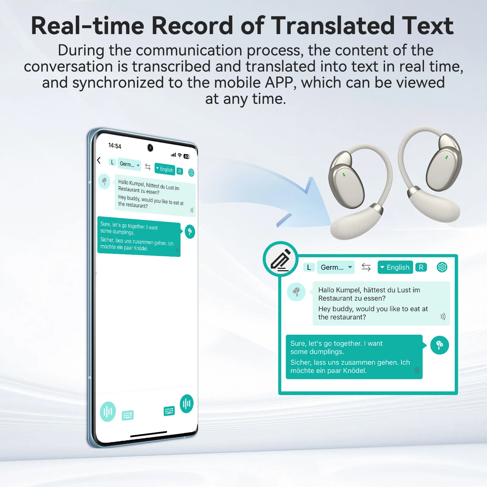 150 Languages Instant Translator Earphones V18 Portable Smart Voice Translate Wireless BT Music Headphones Download APP for free