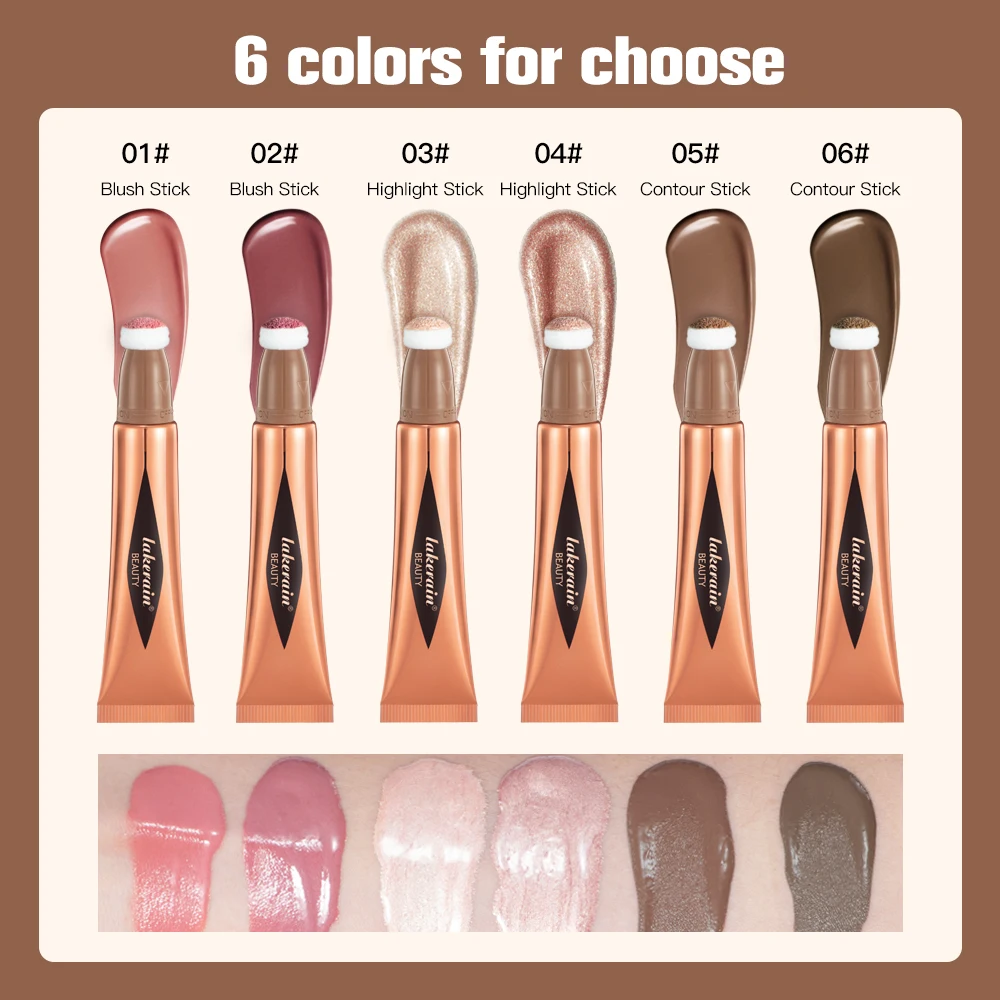 Cream Bronzer Contour Blusher Beauty Wand Highlighter Blush With Cushion Liquid Face Bronzer Wand Stick Applicator Makeup