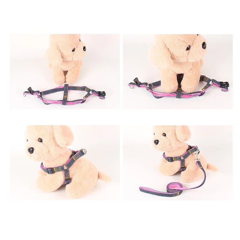 Durable Denim Dog Harness And Leash Vest Set For Pet Walking_voghion.com