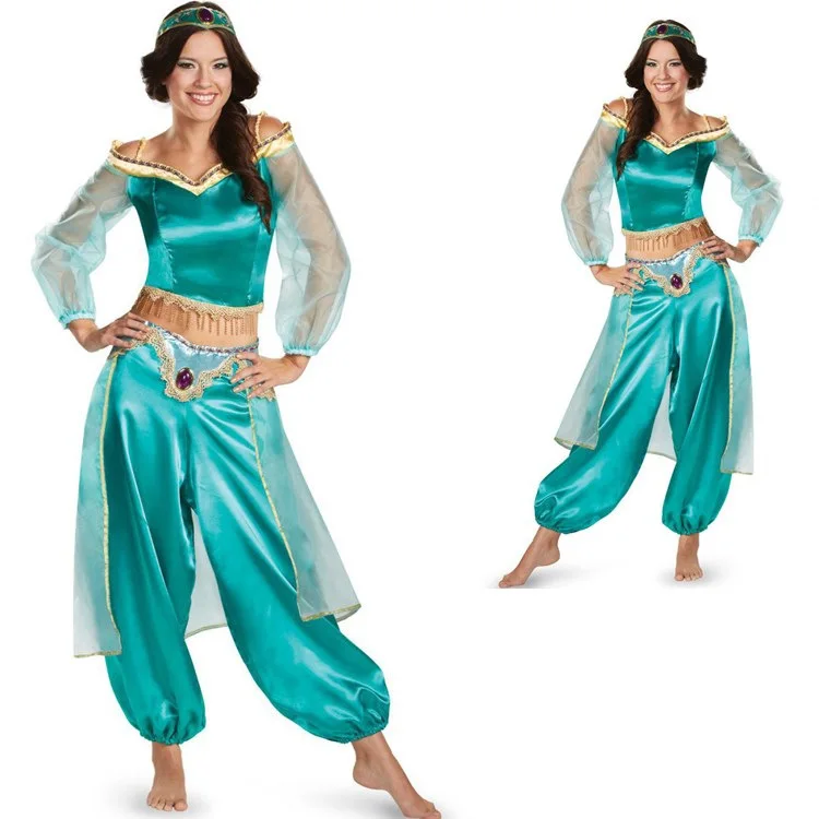 

Halloween Aladdin Jasmine Princess Dress European and American Adult Cosplay Aladdin Cosplay Stage Dress Anime Game Costume