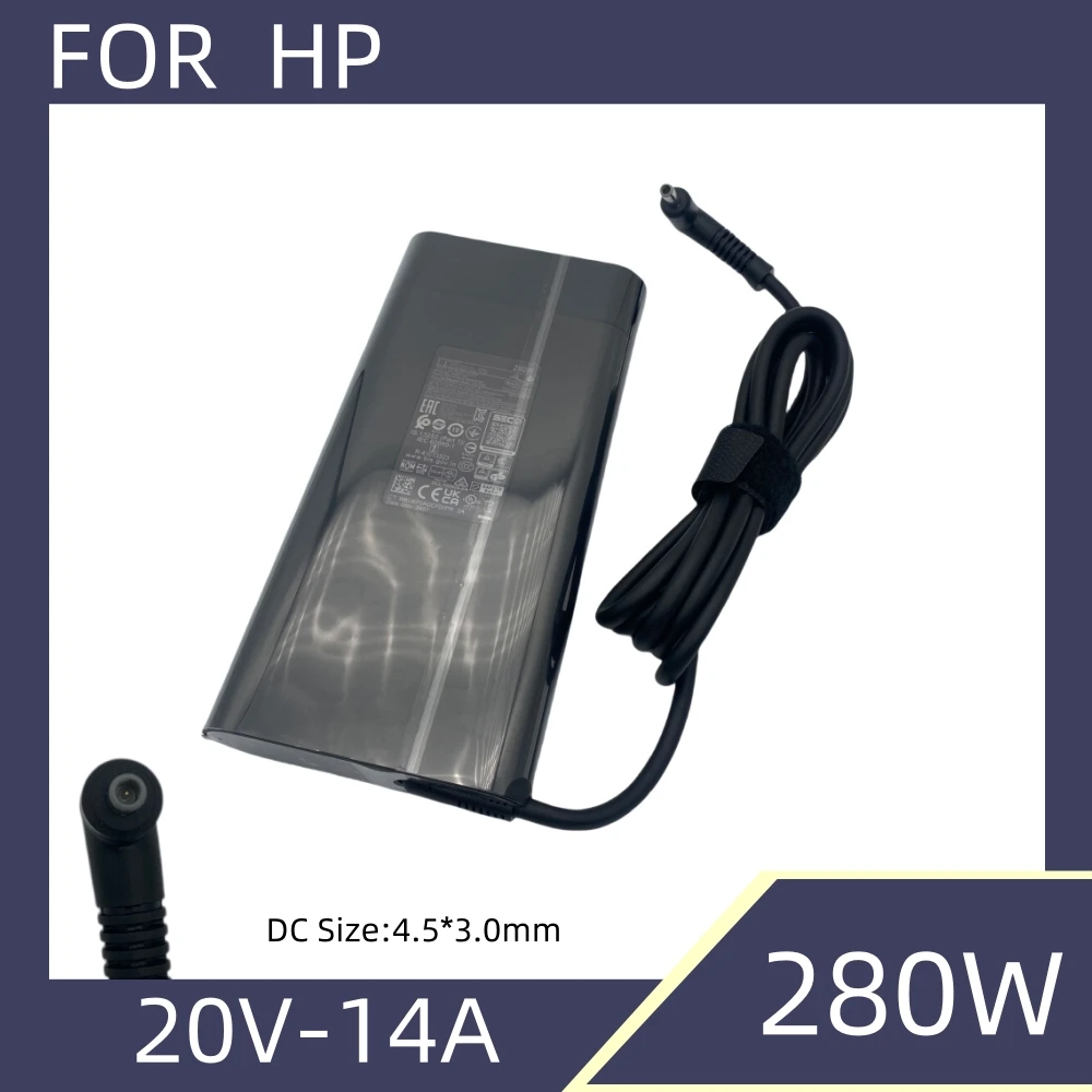 오리지널 280W 20V 14A 4.5*3.0mm AC 어댑터 노트북 충전기 (HP ZBook 17 G8 시리즈, Envy 15, TPN-LA27, TPN-CA26, A280A011P, TPN-LA27 호환)