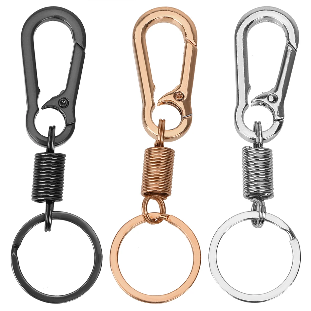 Loop Car Keychain Spring Gourd Buckle Metal Key Chain Key Ring Belt