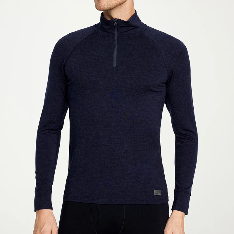 ZEALWOOD Slim Fit 17.5μm Merino Wool Basic Layer Round Collar Mental's Women's Long Slevee T-shirt Sping and Autum Undershirts