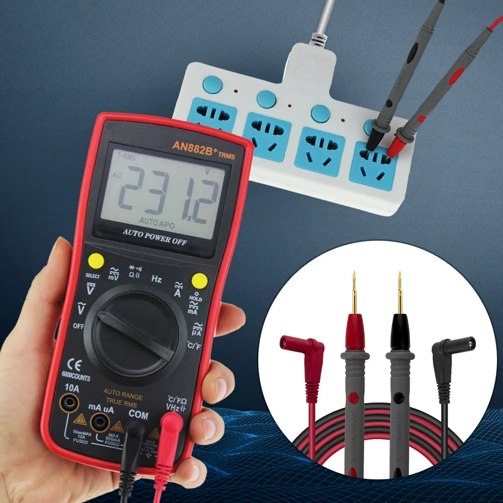 Universal Digital Multimeter Pens ABS Anti-skid Silicone Flame Lead Probe Wire 1000V 20A Ammeter Tool for Electricity