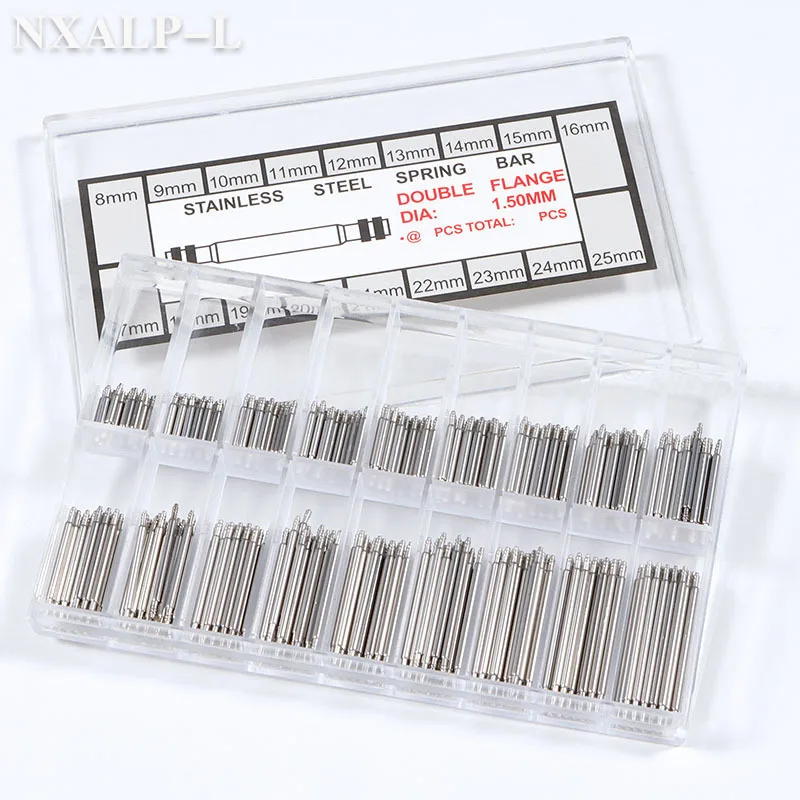 Watchband Strap Pin 360pcs/set Dia 1.5mm/1.8mm Strainless Steel Spring Bars Length 8mm-25mm Watch Repair Tools