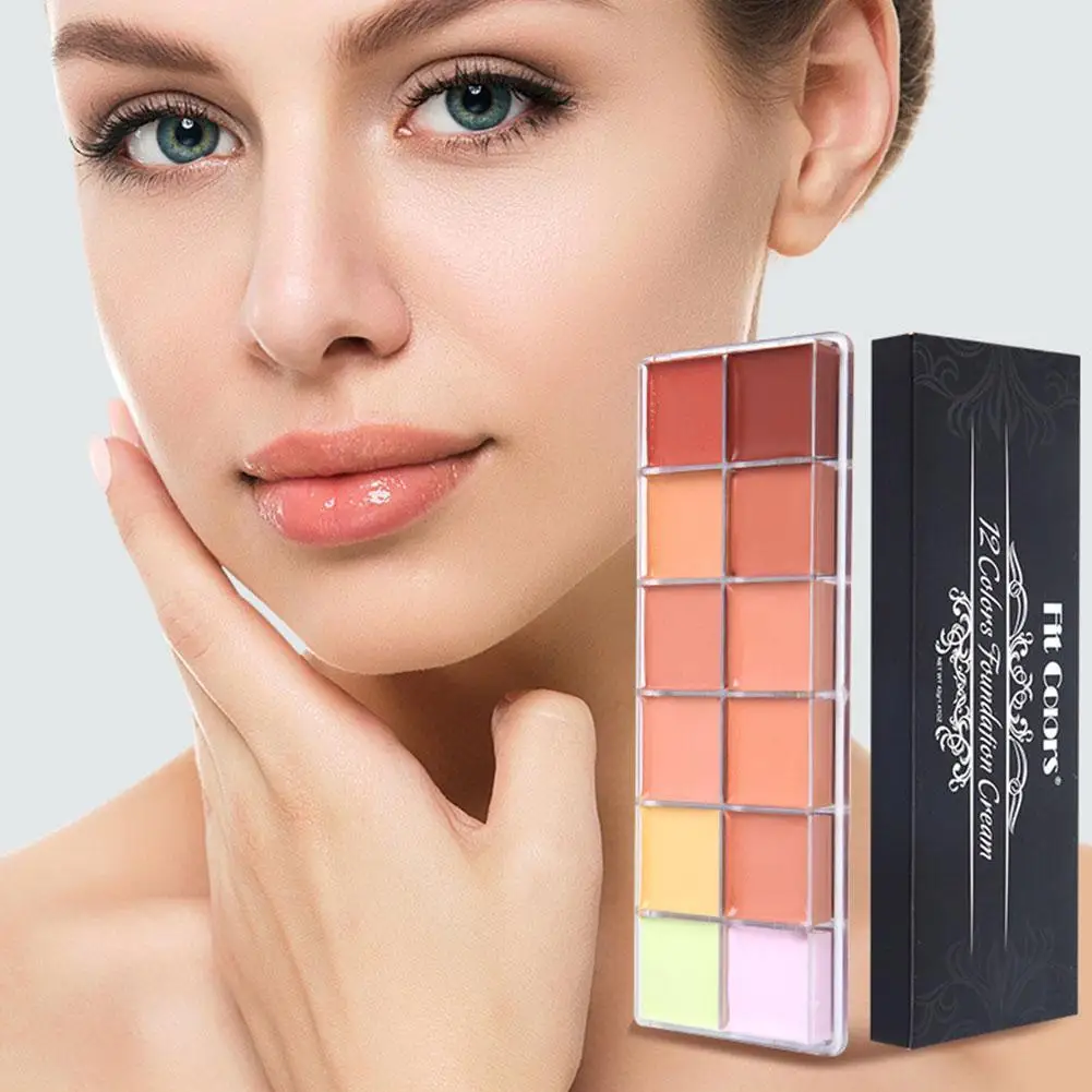 12 Shades Concealer Palette Private Label Contour Makeup Cream Foundation  Face Brightening Make up Kit Wholesale Bulk Business