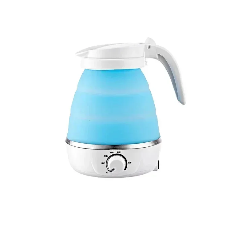 110V 220V 0.6L Mini Folding Kettle Silicone Electric Kettle Portable Small Outdoor Traveling Kettle Retractable 6