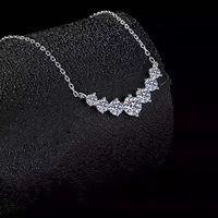 D Vvs1 Moissanite Necklace for Women Wedding Fine Jewelry with Certificates 925 Sterling Silver Plated 18K White Gold Necklace - Image 2