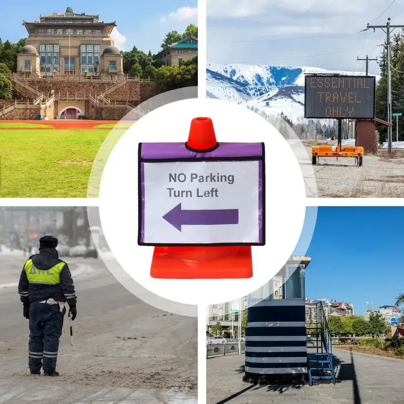 도로 교통 신호 커버, 교통 표지판 콘 메시지 슬리브, PVC 스포츠 활동 경고 표지판 커버, 차도 안전을 위해 재사용 가능