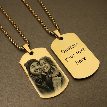 Personalized Custom Photo and Message Necklace Pendant Keychain Dog tag,Customized Engraved Necklace with Photo Christmas Gifts 2