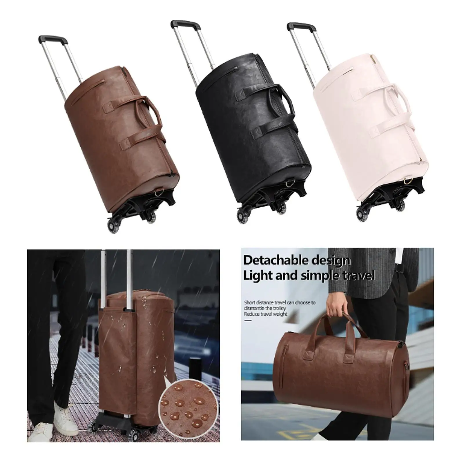 Rolling Garment Bag with Wheels with Compartment Trendy Overnight Bag Lightweight Weekend Bag Large Capacity Carry on Suit Bag Rolling Garment Bag with Wheels with Compartment Trendy Overnight Bag Lightweight Weekend Bag Large Capacity Carry on Suit Bag