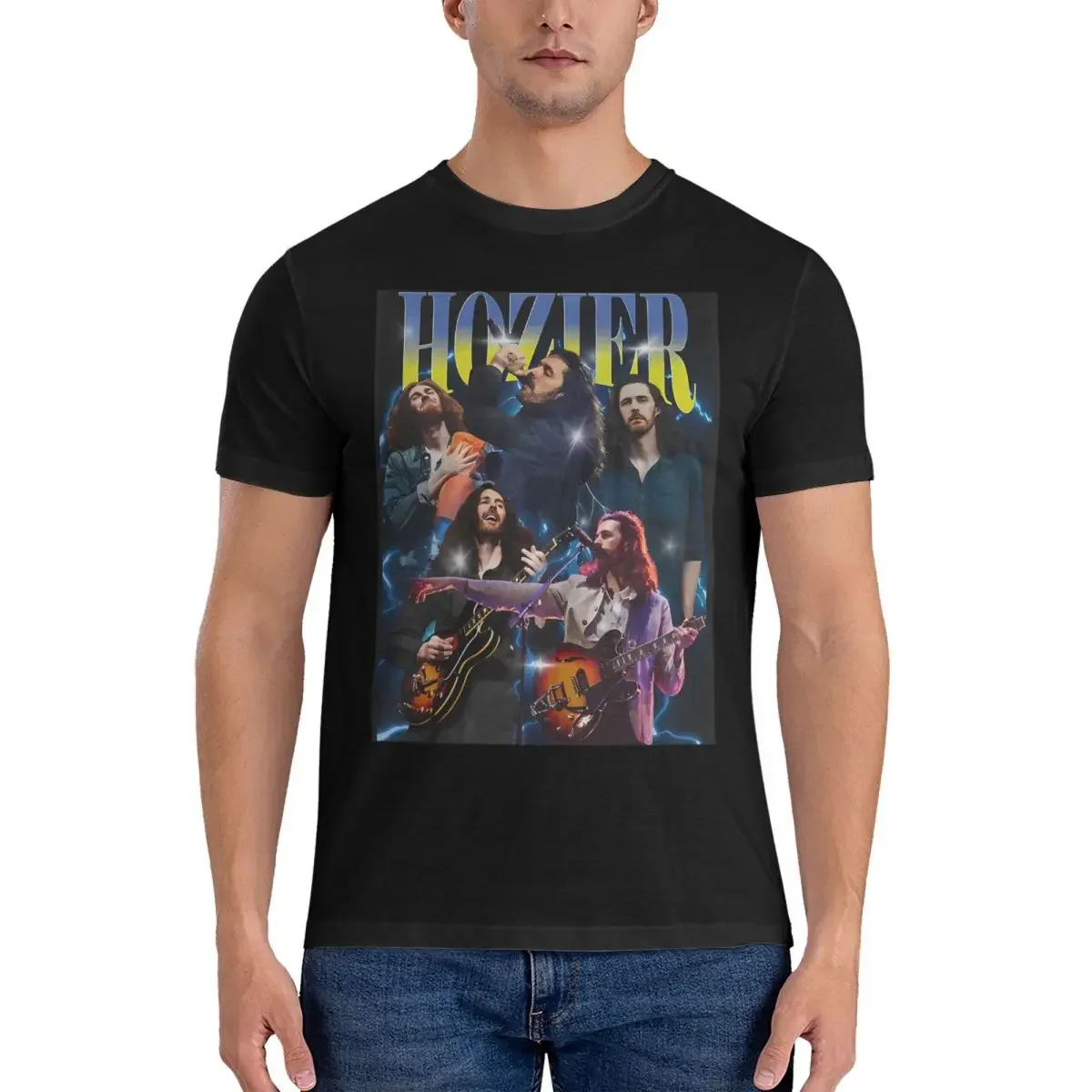 

Rock Men T Shirt H-Hozier Singer Casual Tee Shirt Short Sleeve Round Collar T-Shirt Cotton Original Clothes