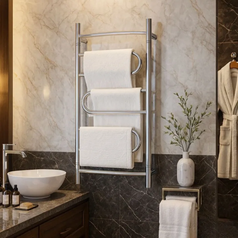 ราวแขวนผ้าเช็ดตัวไฟฟ้า สแตนเลส สำหรับใช้ในบ้าน หลายชั้น หมุนได้ กันน้ำ พร้อมระบบทำความร้อน อุปกรณ์ในห้องน้ำ 1