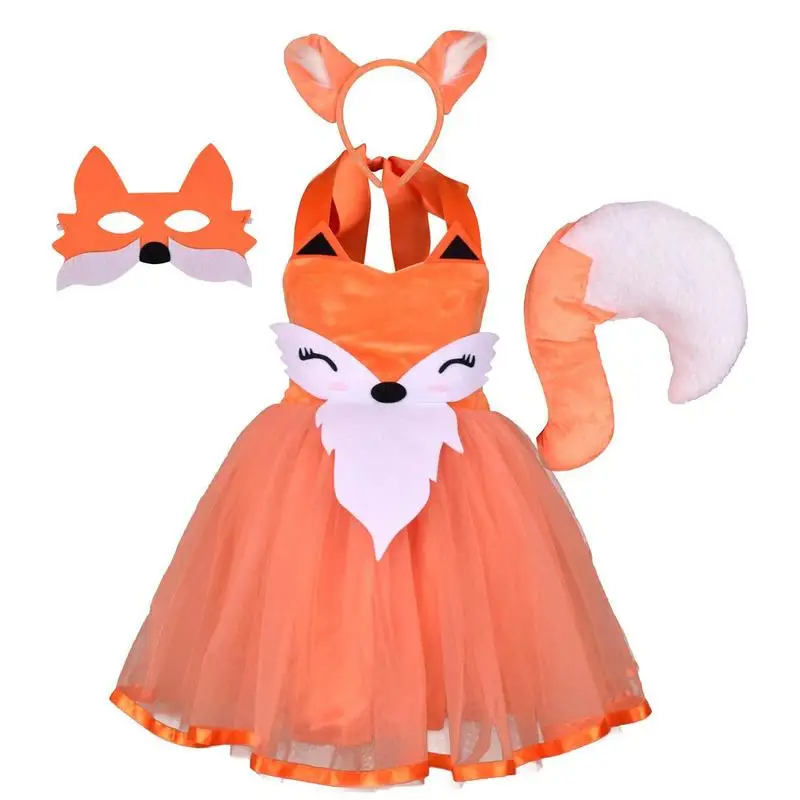 

Halloween Cute Girls Crazy Little Fox Costume Kids Christmas Festival Tutu Party Dresses Children Kids Princess Cosplay Dressing