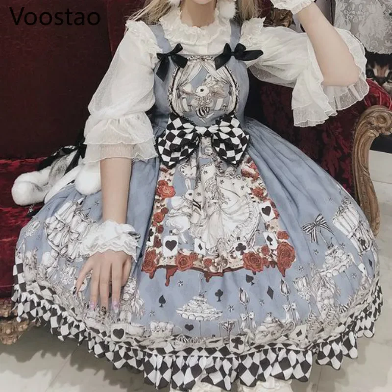 Lolita Dress Lolita Suspender Dress Suspender Dress Japanese Gothic Girls Vintage Funeral Jsk Women Harajuku Sleeveless Punk