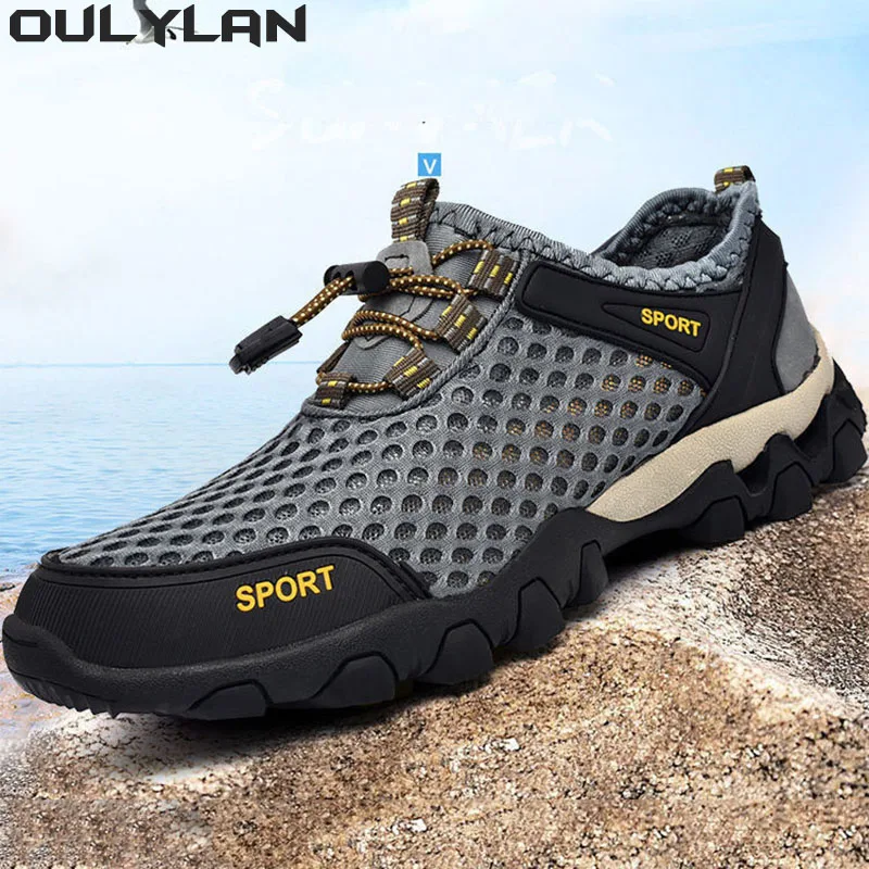 

Oulylan Spring Summer Men Outdoor Upstream Water Trekking Hiking Shoes Male Mountain Sneakers River Walking Camping Trail Shoes