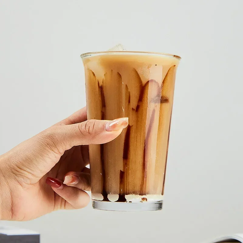 Description Picture 3 of itemCoffee Cup Curled Latte Cups Household Glass Drinkware Juice Milk Simple Mug Transparent Water Bottles Glassware Cups Coffeeware